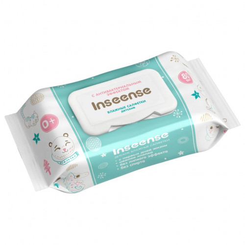 Салфетки влажные INSEENSE с антибактериальным эффектом, 80 шт (16уп/кор)