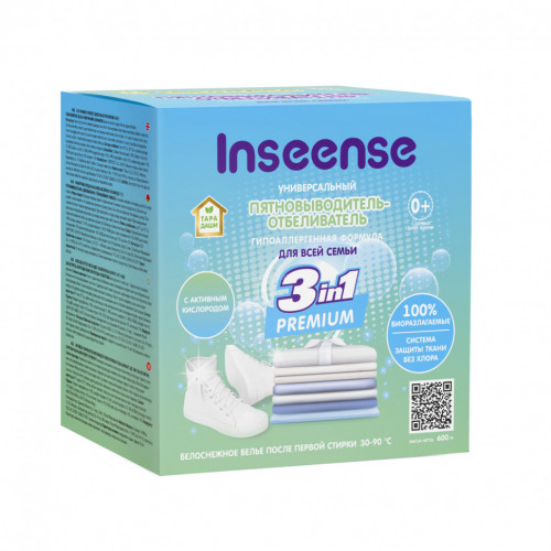 Пятновыводитель-отбеливатель Inseense ТАРА ДАШИ  600 гр (9шт/кор)