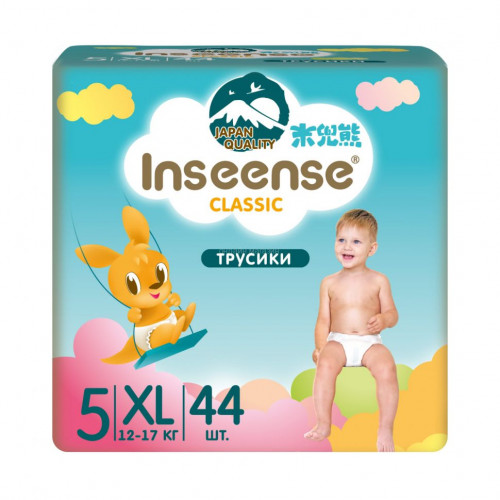 Трусики-подгузники XL (12-17 кг) Inseense Classic 44 шт (голубые) (4) - фото 1
