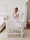 Кроватка-трансформер Happy Baby Mommy Love 160*70 и 100*70 (закругленный) White