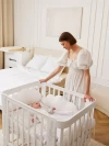 Кроватка-трансформер Happy Baby Mommy Love 160*70 и 100*70 (закругленный) White