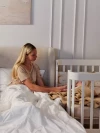 Кроватка-трансформер Happy Baby Mommy Love 160*70 и 100*70 (закругленный) milk