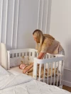 Кроватка-трансформер Happy Baby Mommy Love 160*70 и 100*70 (закругленный) milk