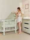 Кроватка-трансформер Happy Baby Mommy Love 160*70 и 100*70 (закругленный) Sage