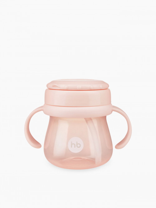 Поильник Happy Baby с трубочкой и ручками 250мл. (pink, 14012)
