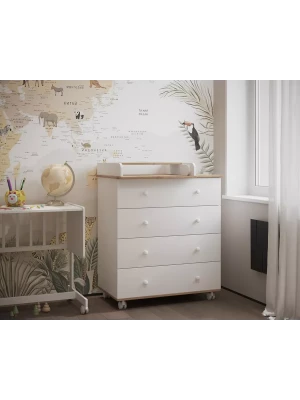 Комод Incanto Nova 800/4 дуб/белый
