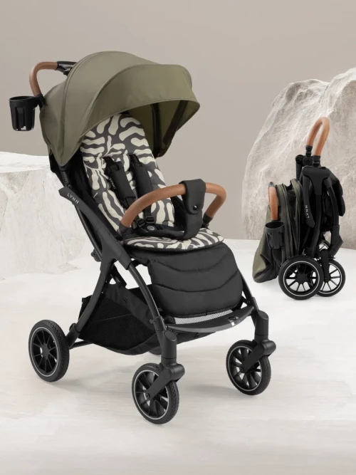 Коляска прогулочная Happy Baby Lynn dark olive & flora
